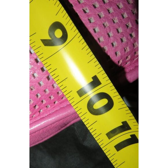 B. Makowsky Pink Lasercut perforated leather turnlock Crossbody Bag & dustbag - Picture 9 of 11